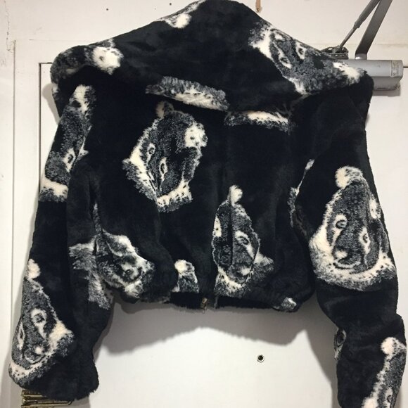CHERISH BRAND NEW FAUX FUR ANIMAL PRINT JACKETS SIZE 42 - Picture 5 of 11